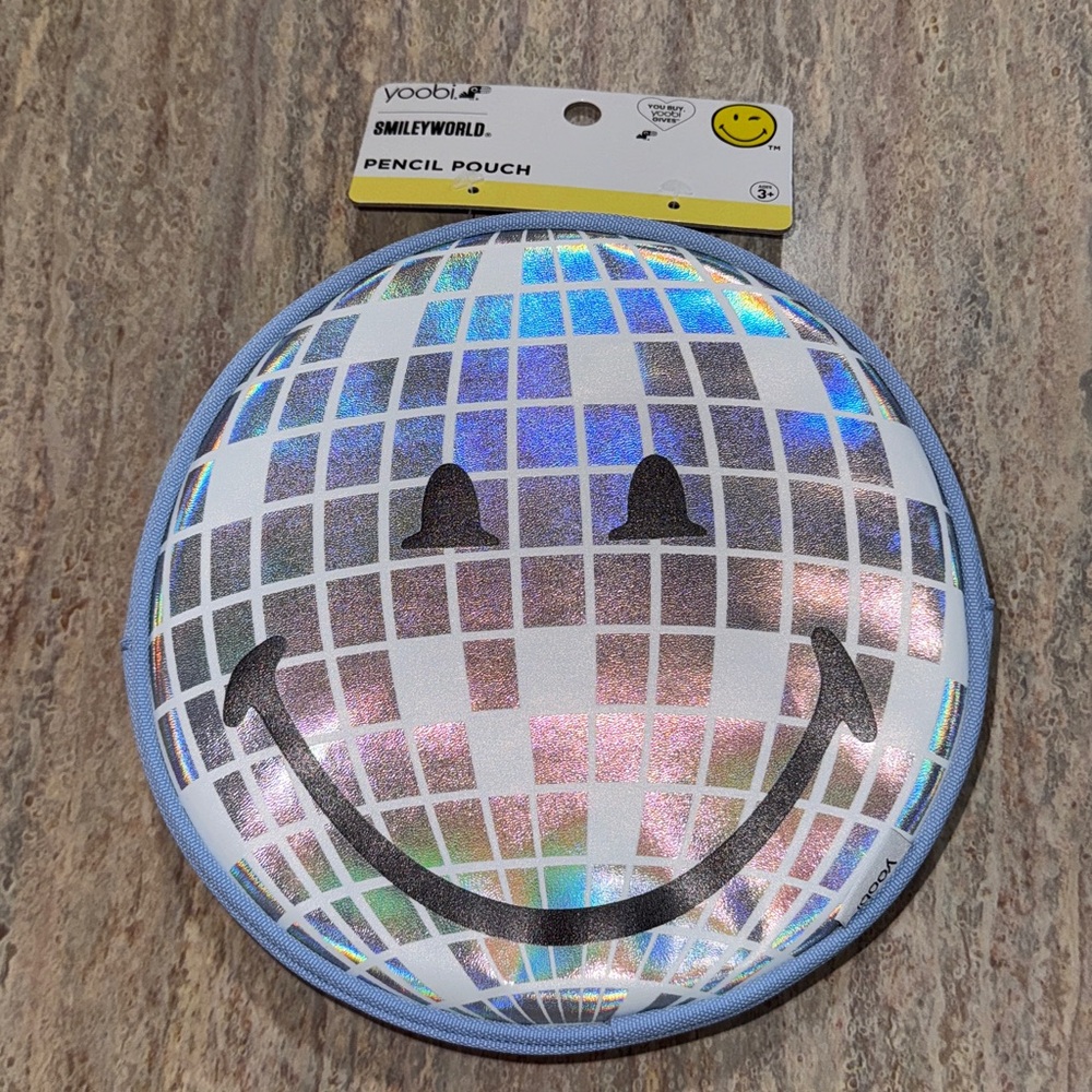 Yoobi Iridescent Smiley Pencil Pouch